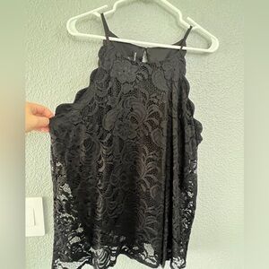 Fortune + Ivy  XXL Black lace halter top